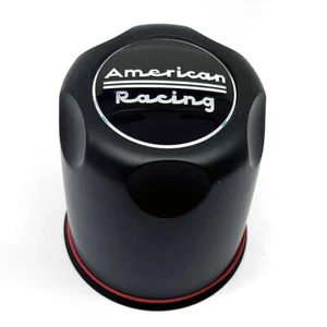 American Racing Black Push Through Center Cap, 3.27" OD - Picture 1 of 6