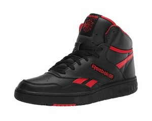 Chaussures de basketball homme noir rouge faux cuir haut de largeur moyenne largeur BB4600