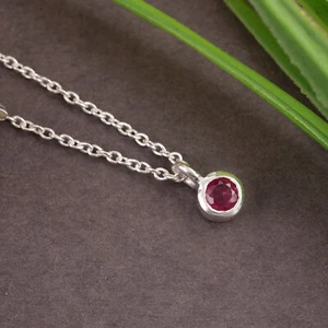 25 Ct Oval Cut Natural Ruby Women's Tennis Necklace in 925 Sterling silver - Picture 1 of 4