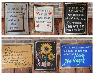 Vintage Wood/Tin Signs Various designs, man cave, garage, bar, games room VW - Picture 1 of 21