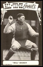 1973 TCMA ALL-TIME GREATS POSTCARDS - BILL DICKEY YANKEES