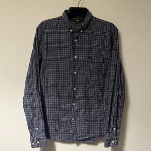 Lee Shirt Mens XL Blue Checked Slim Fit Long Sleeve 100% Cotton - Picture 1 of 10