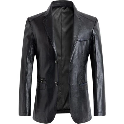 Authentic Men's Leather Blazer REAL Pure Lambskin Business Wedding Coat blazer - Image 1 of 4