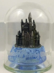 Disney Glass Dome Castle Rare Vintage Walt Disney Logo Collectable Blue Figurine - Picture 1 of 7