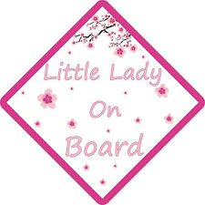 LITTLE LADY FLOWERS ON BOARD , Car Sign. Baby Child Children Safety 