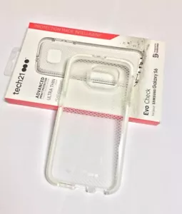 Tech 21 Evo Check Flexshock Case / Cover For Samsung Galaxy S6 in CLEAR / WHITE - Picture 1 of 9