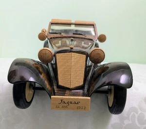 Vintage 1937 JAGUAR SS 100 Roadster 1:8 Handmade Signed Wooden Car Model, 1997 - Picture 1 of 15