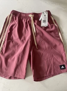 adidas men 3-Stripes CLX Swim Shorts Size XS Strawberry w/ Sand Swimwear NWT $50 - Picture 1 of 6