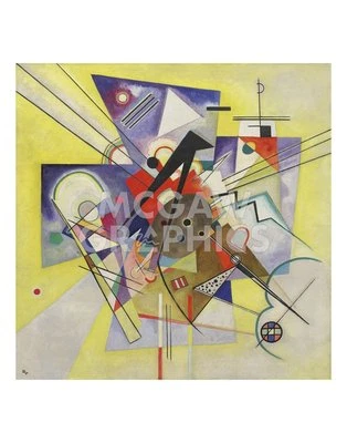 Yellow Accompaniment Abstract, Wassily Kandinsky, Wall Decor Art Print 14" x 11" - Image 1 of 2