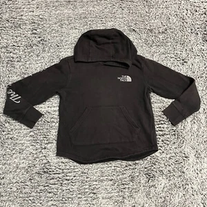 North Face Sweater Girls Small Black Pullover Hoodie Camping Outdoor Girls 7/8 - Picture 1 of 10