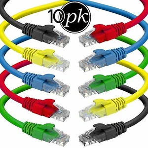 Lot of 10pc 6ft Cat6 Patch Cord Cable 500mhz Ethernet Internet Network LAN RJ45  - Picture 1 of 4