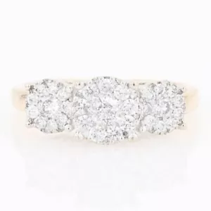 .69ctw Round Diamond Triple Halo Engagement Ring 14k Multi-Tone Gold Size 5.75 - Picture 1 of 6