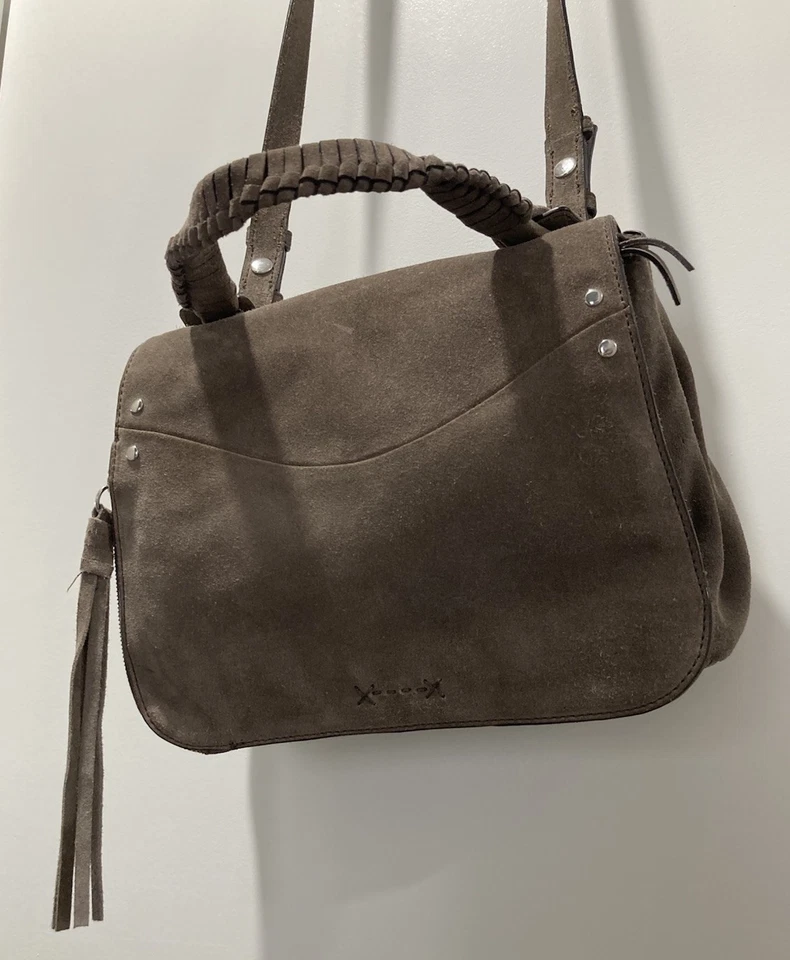 Elizabeth and James серо-коричневый замшевый через плечо/сумка ручки сумка средний разделитель - Изображение 1 из 4