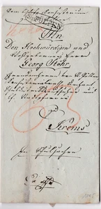 St.Pölten,Ex offo,Faltbrief nach Krems,1826 - Picture 1 of 3