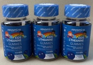 Novomins Kids L-Theanine Gummies Vitamin B6 For Children x3 Bundle - Picture 1 of 4