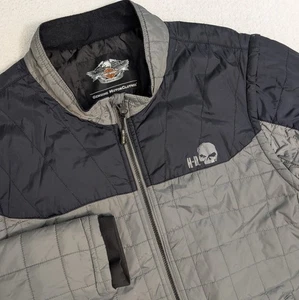 Harley-Davidson Men's XL Turret Packable Jacket Gray 97567-16VM Zip Out Sleeve - Picture 1 of 13