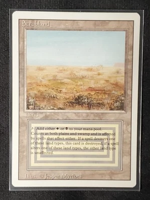 MtG Magic the Gathering Revised Edition 1994 Scrubland Dual Land Lightly played - Image 1 of 2