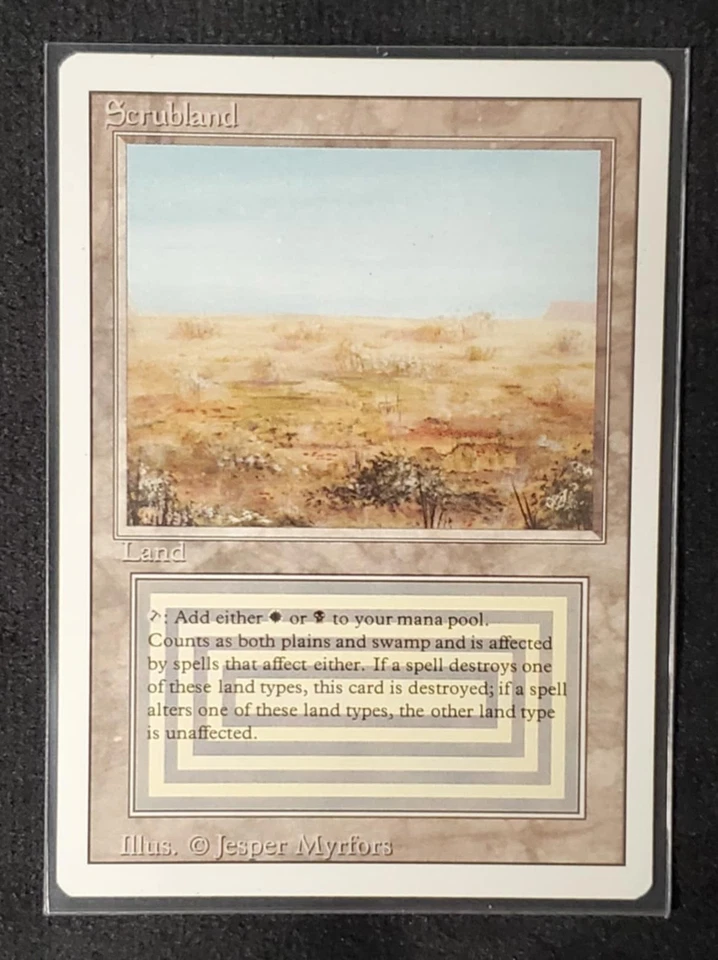 MtG Magic the Gathering Revised Edition 1994 Scrubland Dual Land Lightly played - Image 1 of 2