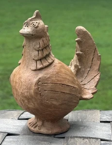 Handgefertigte Kunstkeramik Ton Steinzeug Huhn Hahn Landhaus Dekor - Bild 1 von 11