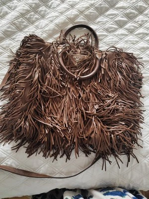 Prada Fringe Bag Brown Large - Image 1 of 4