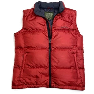 Eddie Bauer Premium Gänsedaunen Herren XL gefütterte Weste rot packbar durchgehender Reißverschluss - Bild 1 von 17