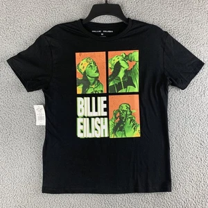 T-shirt uomo Billie Eilish nera media cotone grafica - Foto 1 di 7