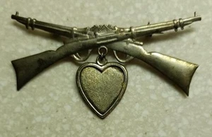 US Military World War l Sterling Silver Sweetheart pin 1 1/8'' Tall x 2 3/4'' W - Picture 1 of 3