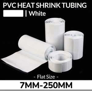 PVC Heat Shrink Tubing Wrap RC Battery Pack 7mm-250mm Wide LiPO NiMH NiCd White - Picture 1 of 12