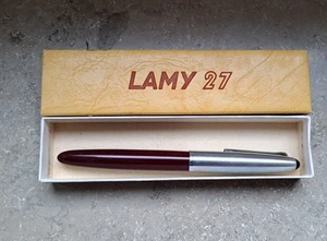 Vintage Lamy 27 Burgundy Fountain Pen 14k Gold Nib (585) with Original Box - Bild 1 von 10