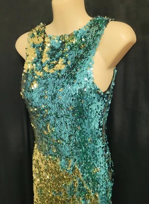 Синий золотой блестки обтяжку без рукавов низкая спина мини-платье размер XS от Motel Rocks - Изображение 1 из 4