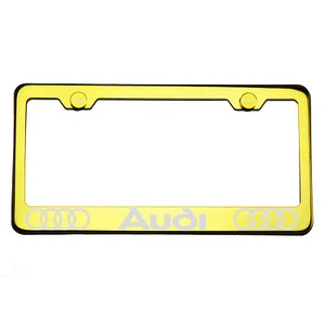 T304 Gold Chrome License Plate Frame Stainless Steel Silver Audi Laser Etched - Bild 1 von 11
