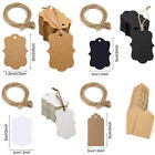 100Pcs Thank you Tag Craft Paper Hang Tag Label with 20m jute Wedding Party -*-