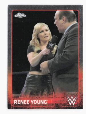 2015 Topps Chrome WWE Renee Young Paquette 55 Divas Pro Wrestling Card AEW - Image 1 of 2