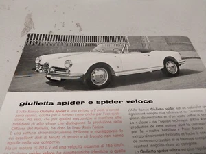 1960s ALFA ROMEO GIULIETTA SPIDER & SPIDER VELOCE Sales Leaflet - Picture 1 of 3