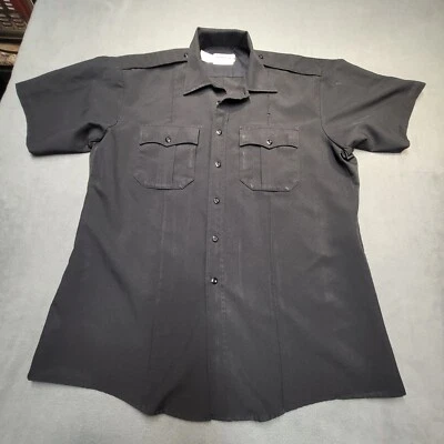 Camisa Elbeco TexTrop2 Para Hombre 17.5 Negra Táctica Cremallera Simulación Botón Manga Corta Foto 1 de 4
