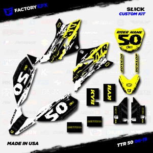 Kit de gráficos de carreras lisos blancos y amarillos para Yamaha TTR50 TTR 50 2006-2025 06-25 - Imagen 1 de 5