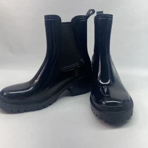 Catherine Malandrino Womens Chelsea Boots Black Patent Ankle Pull On EUR 39 8 - Picture 1 of 13