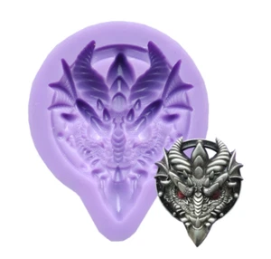 Elder Dragon Head Silicone Mold Resin Charm Craft Fondant Gumpaste Chocolate - Picture 1 of 6