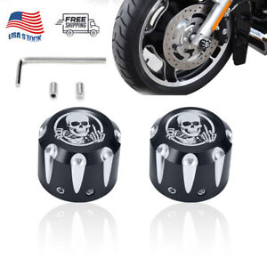 Black Axle Cap Nut Cover For Harley Touring Road Glide Sportster Dyna Softail