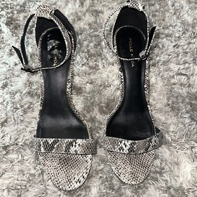 Pelle Moda Kallie Ankle Strap Sandals Animal Print Black Size 10 Women’s Heels - Image 1 of 4