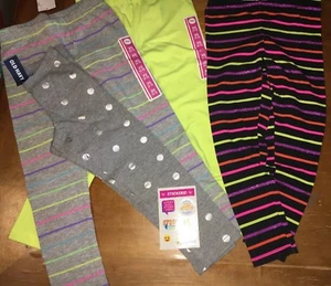 Circo Old Navy Sz 4 5 Legging Lot Nwt Rainbow Neon Gray Justice Stickers  - Picture 1 of 8