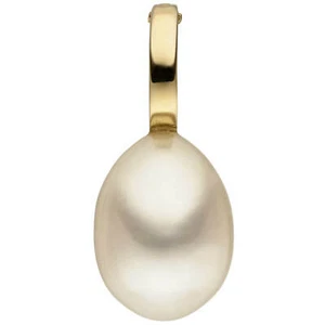Enganche Clip Cierre Perla De Agua Dulce Crema Blanca 585 Oro Amarillo - Imagen 1 de 1