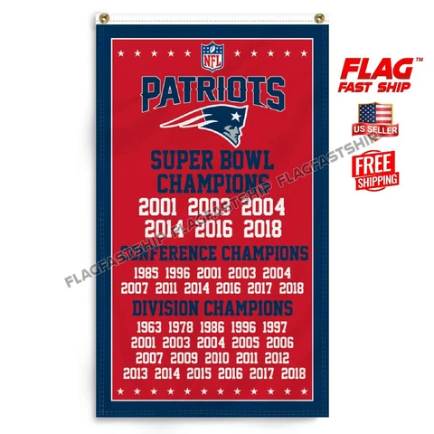 New England Patriots 3x5ft Banner Premium Flag Football NFL Super Bowl Champions Cover