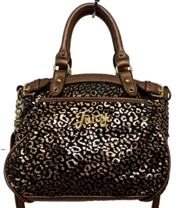 Juicy Couture Bolso de Hombro Cartera Negro Dorado Bolsillo Exterior Interior Divisor Logo - Imagen 1 de 11