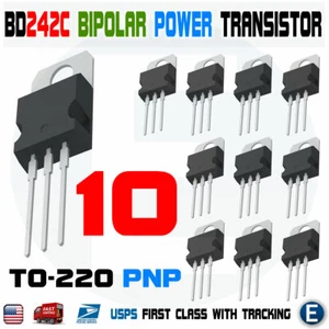 10PCS BD242C Power Transistor PNP 45V 3A 40W TO-220 Bipolar Epitaxial BD242 - Picture 1 of 2