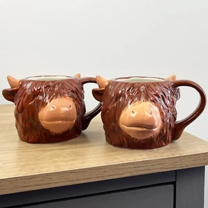 2er Set Neuheit Highland Kuh geformte Tassen Geschenke schottische Frauen Küche Ornamente - Bild 1 von 8