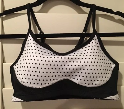 NEW New Balance WBT5306 S BLK White Polka Dot Hero Tenderly Obsessive Sports Bra - Image 1 of 4