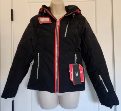 Chaqueta de esquí de plumón sintético Spyder talla 8 flor negra/hibisco nuevo con etiquetas precio de venta sugerido por el fabricante $500 Foto 1 de 4