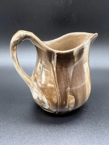 Vintage 1940s Juanita Ware Brown Cream Swirl Pitcher Bert Crawford Pottery Ohio - Picture 1 of 6