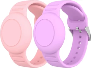 Waterproof Air Tag Bracelet Kids Soft Silicone Airtag Holder for Apple Air Tag - Picture 1 of 12